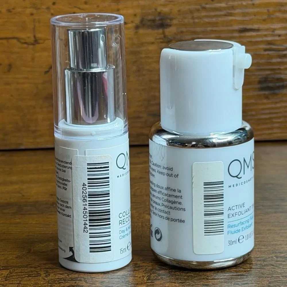 QMS Medicosmetics Collagen Recovery Cream+ Active Exfoliant 11% Skincare Duo-New